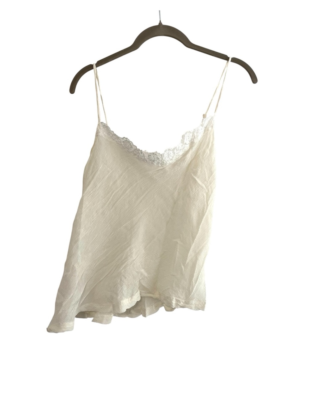 Y2K Silk Lace Trim Cami Asymmetrical Tank Top